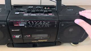 Sharp WQ-T238H(BK) retro stereo radio x-bass double cassette recorder compact device test