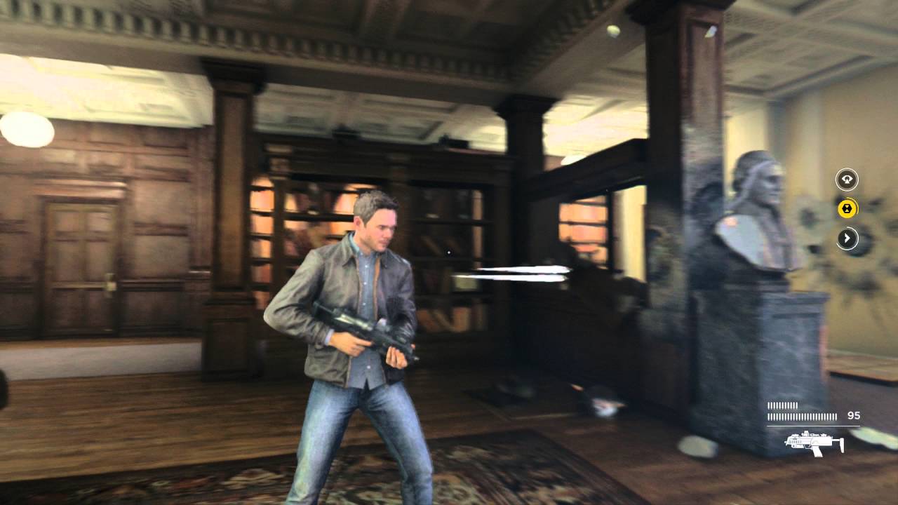 Quantum Break - Library Chase: Time Dodge Intro Cutscene & Monarch Tutorial Combat Gameplay XBO