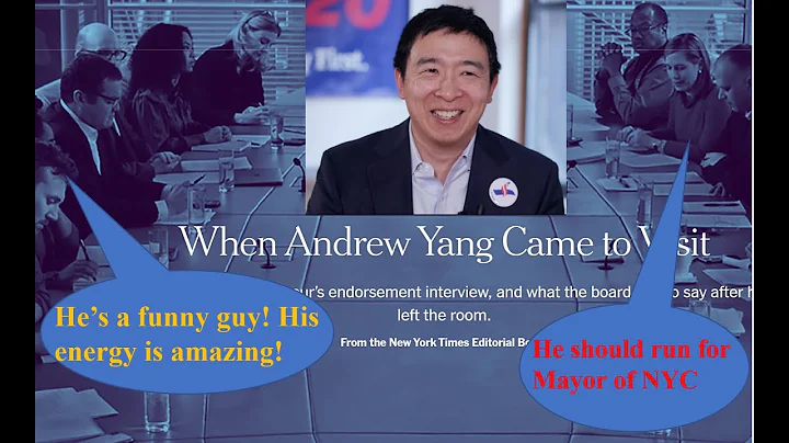 Andrew Yang New York Times Post-Interview Board Discussion & Comments: So Funny and Incredible!