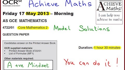 A-level Maths OCR June 2013 Core Mathematics 2 (complete paper)