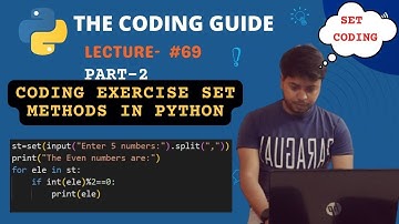 Coding Exercise On Set Methods In Python | Part-2 | Python Tutorials For Beginners