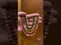 very beautiful and lightweight gold ruby stone with pearl beads necklace designs only 11 grams