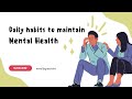 daily habits for mental health