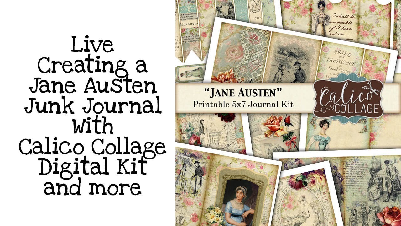 Jane Austen Gift Set / Jane Austen Junk Journal / Vintage Jane