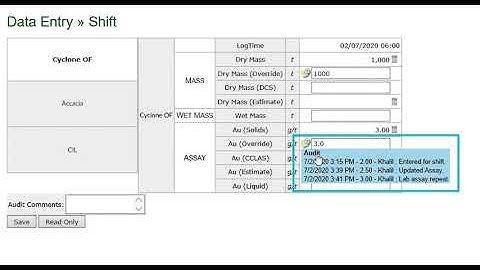4. Production Accounting - Audit Trace