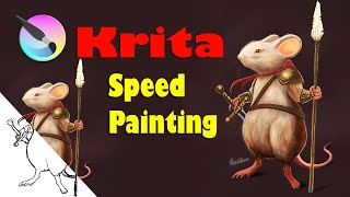 Krita digital illustration- Cute Rat warrior - Digital Painting - Speed painting by Pallab Biswas
