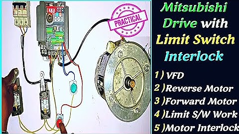 Mitsubishi Drive से मोटर कैसे काम करती हैं। #reverse #forward with #limitswitch