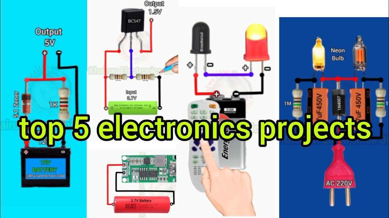 top 5 electronics projects #khairunelectronicsbd - YouTube