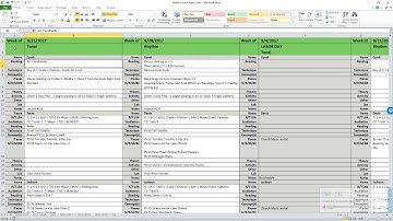 Master Lesson Planning Spreadsheet