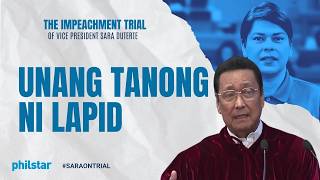 FULL Lito Lapid nagtanong kay Gina Acosta sa impeachment trial