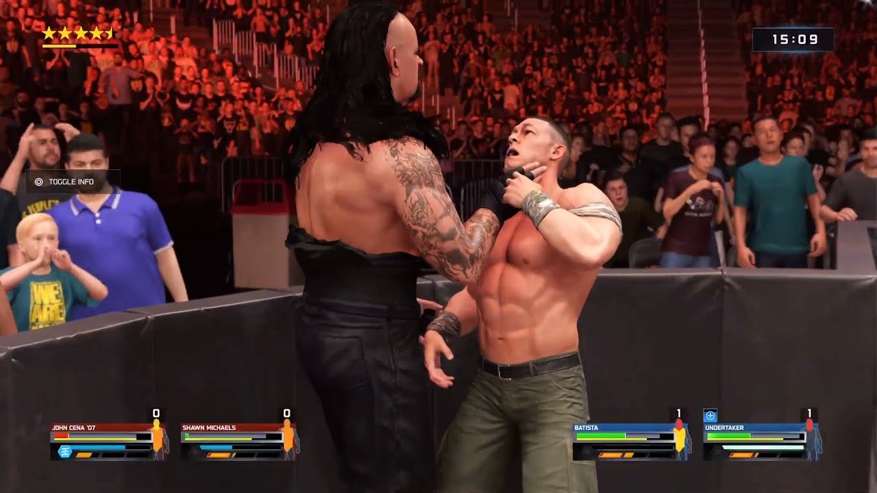 The Undertaker Vs John Cena Vs Shawn Michaels & Batista Fatal 4-Way Match WWE 2K25 