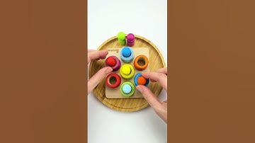 Color Sorting Wood Balls ASMR | Satisfying Rewind Filling Cups with Color #asmr #satisfying