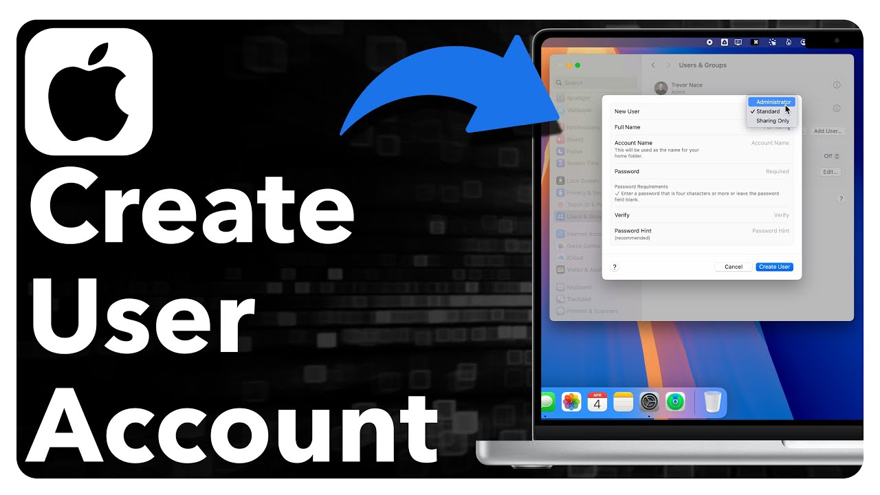 How To Create A User Account On Mac - YouTube
