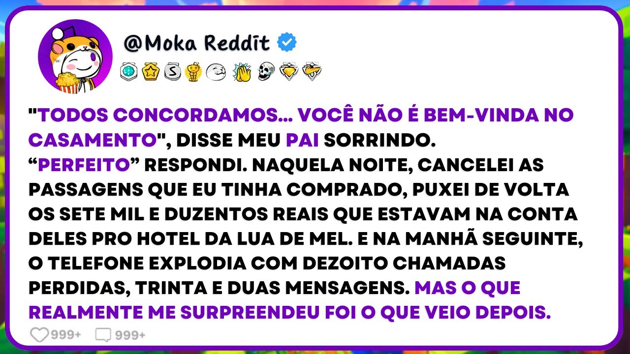 “Todos concordamos… você não é bem-vinda no casamento”, disse meu pai, sorrindo.