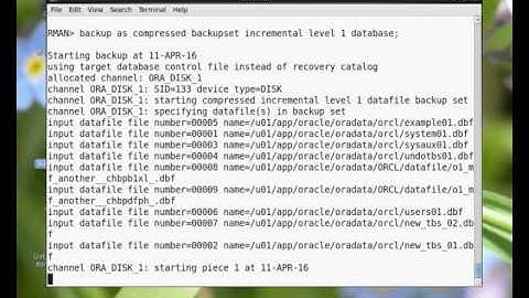 RMAN Incremental Backups