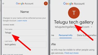 How to change gmail id name | change your google account name ( telugu tech gallery )