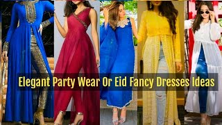 Beautiful Party Wear Fancy Dresses Latest Design's 2024 Long Maxi Side Cute Frocks Designs Ideas