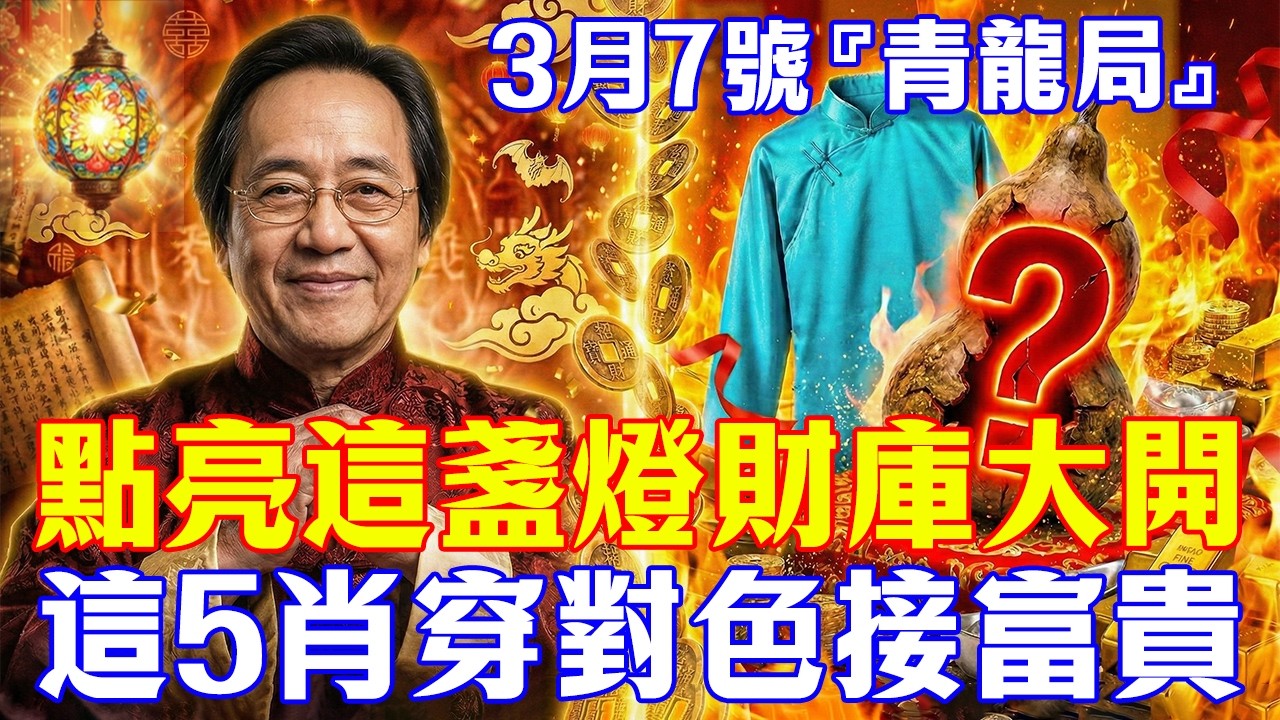 倪海廈：3月7日正月十九『青龍納福局』！穿對這兩色，東南角擺對這寶物，家裡變成聚寶盆，福氣財氣旺到子孫三代！#倪海廈#2026運勢#赤馬紅羊劫#青龍納福局#中醫養生