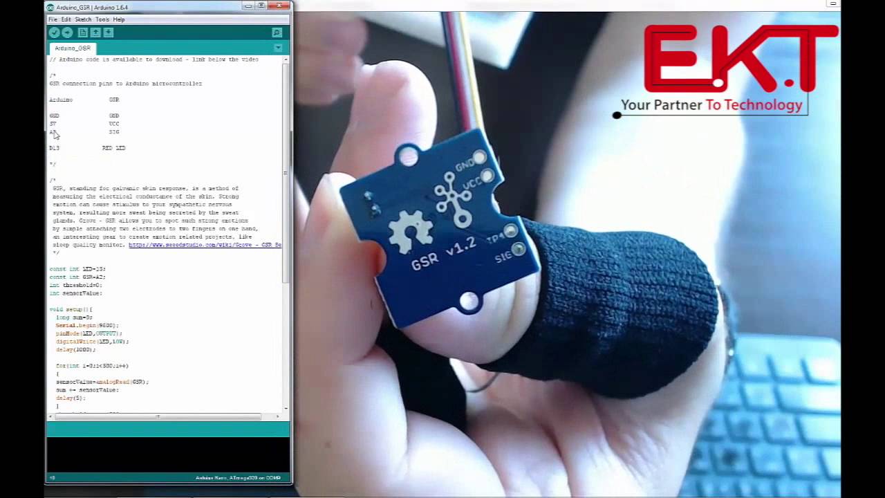 Arduino And Galvanic Skin Response Gsr Sensor Youtube