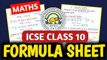 ICSE Class 10 Maths Formula Sheet | Entire Maths Formula In One Shot |Maths Formula Sheet