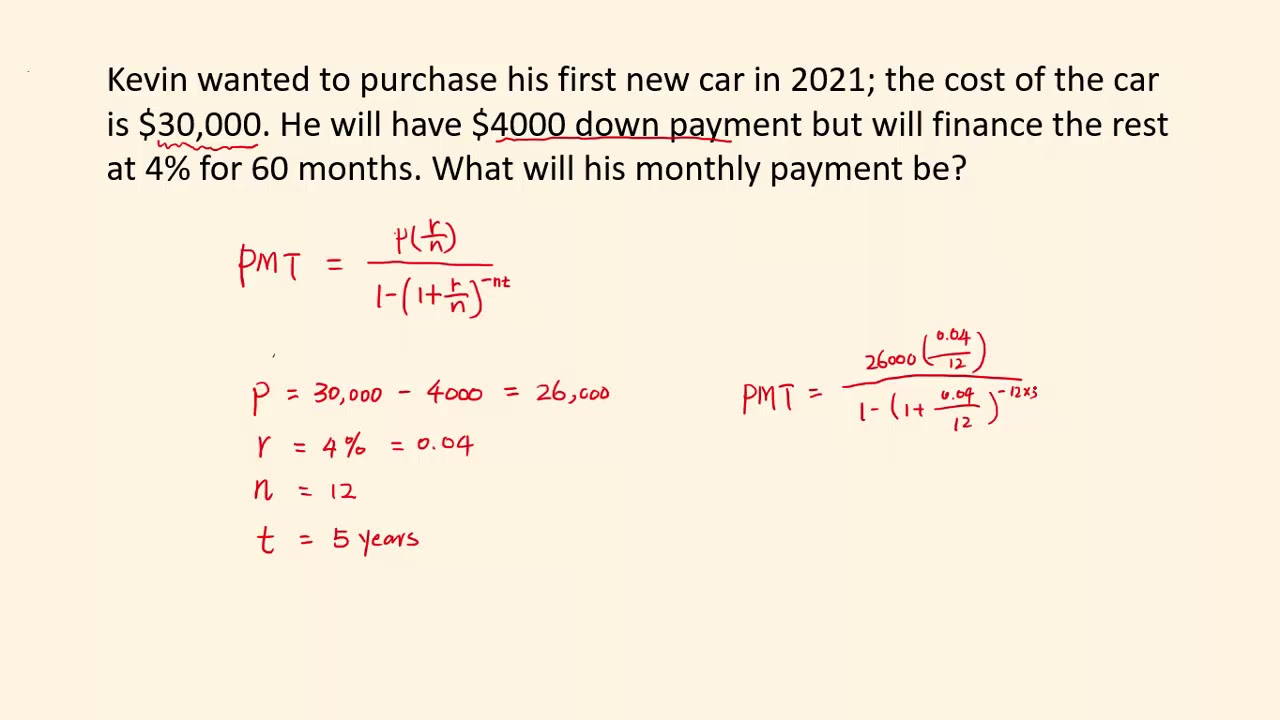 calculate-monthly-payment-and-total-interest-for-a-car-loan-youtube