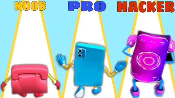 Noob vs Pro vs Hacker in Phone Run 3D