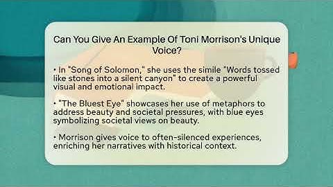 Can You Give An Example Of Toni Morrison