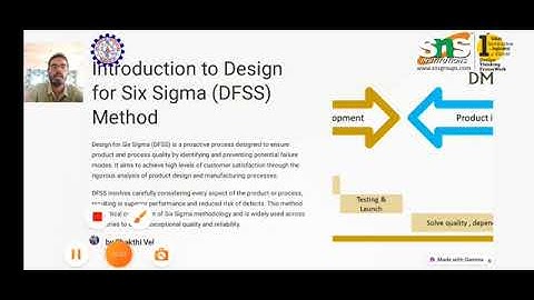 A Lecture video on Design for Six Sigma Method    Shakthivel M R    AP Mechanical   SNS Institutions