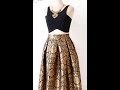 Box Pleated Brocade Long Skirt With Full Flare | TAMIL