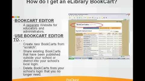 What are eLibrary BookCarts & Quizzes?