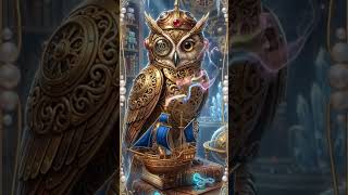 #steampunk#owl#fantasy#animation #shorts#satisfying#magical#aesthetic#surreal#coffeetime#whimsical