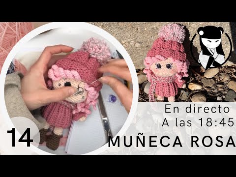 Muñeca rosa amigurumi tejida en directo. 14 Muñeca rosa amigurumi tejida en directo. 14