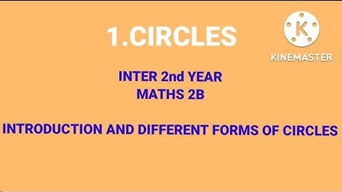 Inter 2nd YEAR MATHS 2B CIRCLES chapter introduction Part-1