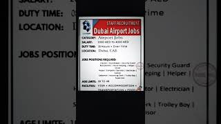 free visa job.vacancy Available job in Dubai (with salaries) 2023