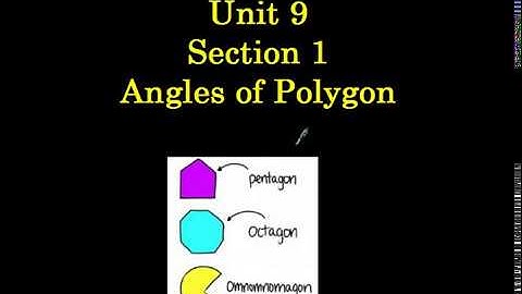 Unit 8 Section 1 Angles of Polygons
