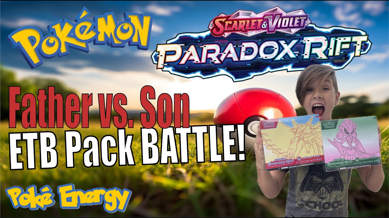 Father/Son Pack Battle with Paradox Rift Pokemon Center ETBs
