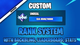 How to Make Custom RANK SYSTEM with Backblings, Leaderboard, Stats In UEFN (UEFN Tutorial 2024)
