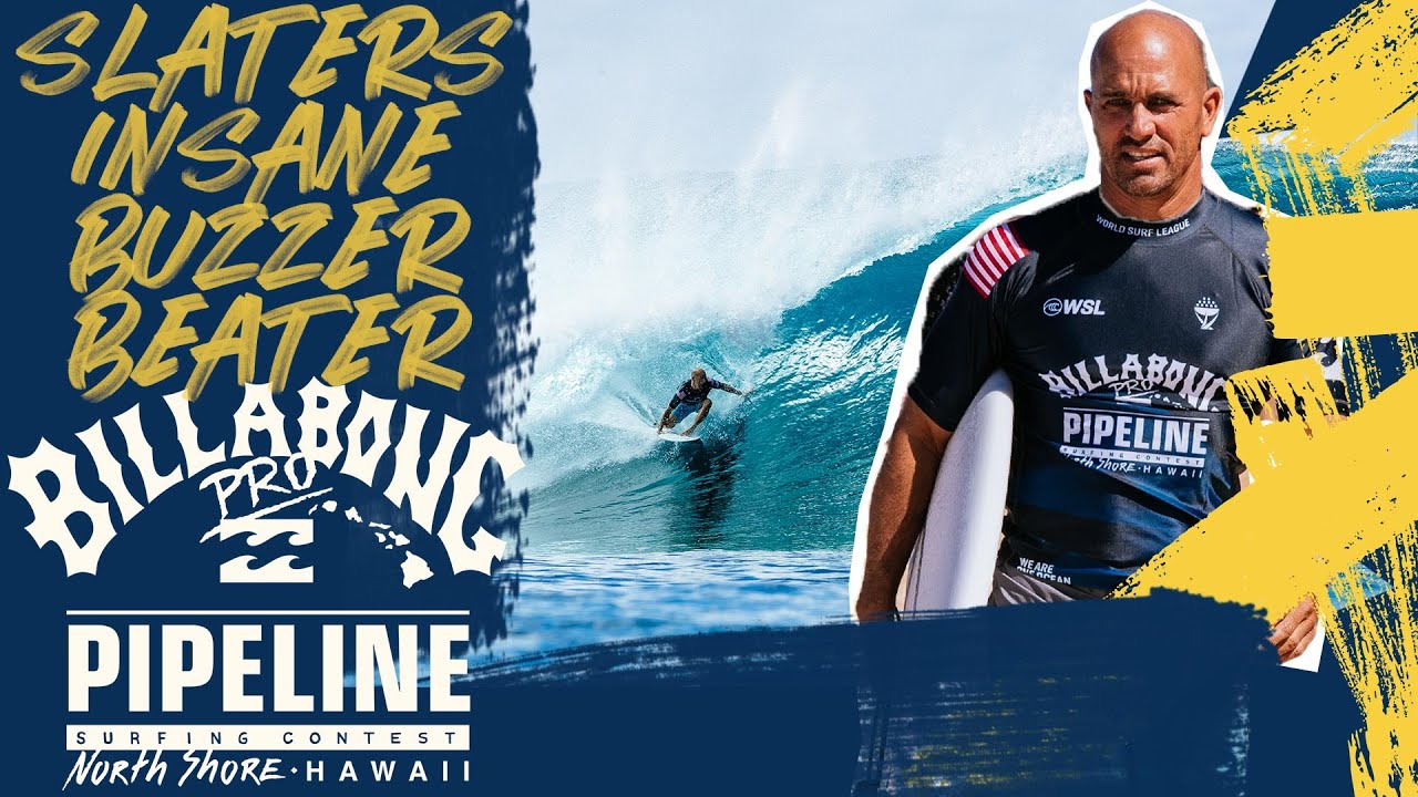 Kelly Slater's INSANE BUZZER BEATER At The Billabong Pro Pipeline YouTube