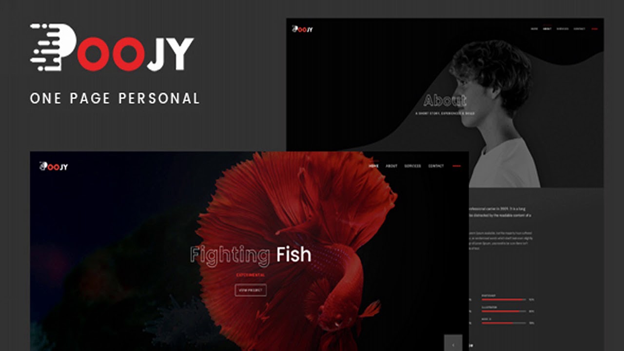 Poojy - One Page Personal Portfolio Template | Themeforest Website Templates and Themes