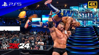 WWE 2K24 - Brock Lesnar vs. Kurt Angle | No Holds Barred Match | PS5™ [4K60]