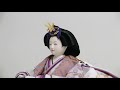 望月龍翠作 落ち着いた淡い紫桜衣装の雛人形