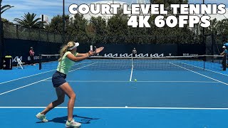 Mirra Andreeva 4K 60FPS Court Level Practice | Court Level Point Play w/ Diana Shnaider 2024
