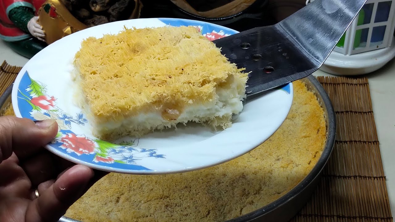 كنافه بالقشطه زى المحلات 😋 سر الطراوة والقشطه المظبوطه بدون تكلفه عاليه 