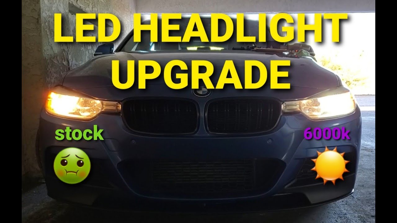 BMW F30 Halogen to LED bulb upgrade (auxbeam) 