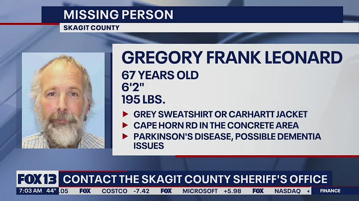 Missing Person: 67-year-old Gregory Frank Leonard ...