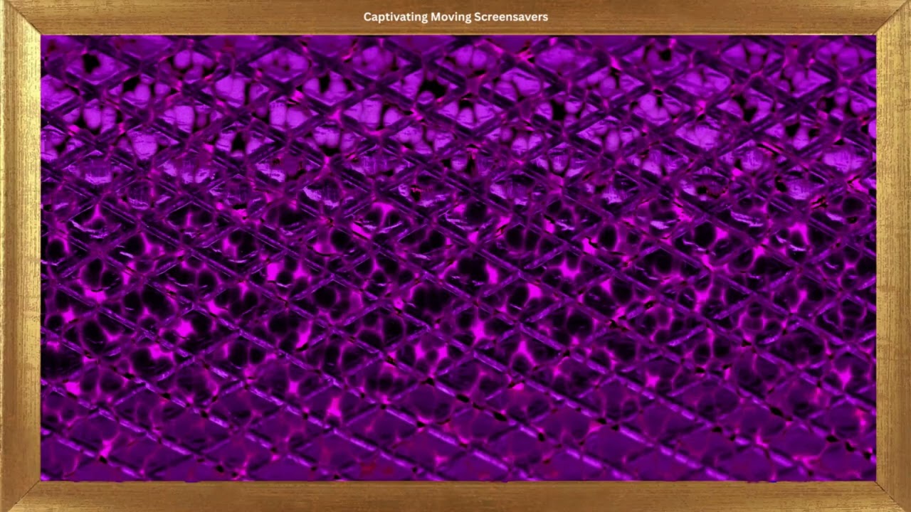 Vivid Purple Diamond Animation | Framed Color Metal Texture | Screensaver 4K | No Sound Video