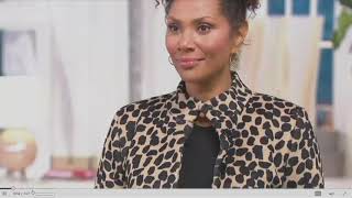 StyleList by Micaela Printed or Solid Funnel Neck Coat on QVC