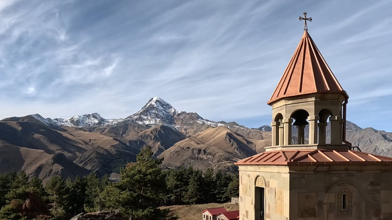 Silent Hike to the Waterfall & Mountain Church | Wild Sheep & Georgian 🇬🇪Highlands ASMR