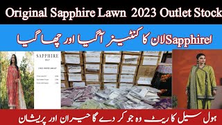 💯 Original Sapphire lawn 3pc Loat A gy|Wholesale price|Diamond Zari Duppata Same print 3pc by Laaj