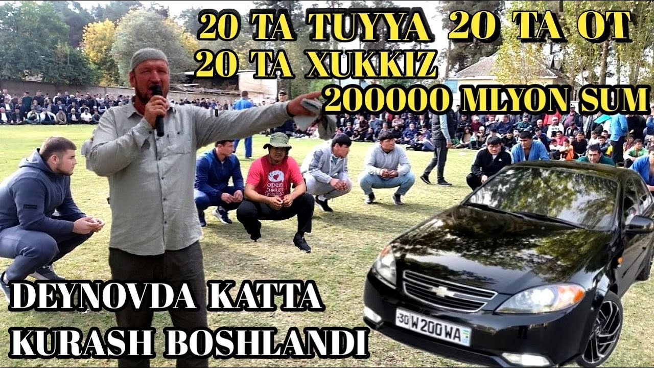 DENOVDA KATTA KURASH BOSHLANDI BOSH 200000 SUM 20 TUYYA